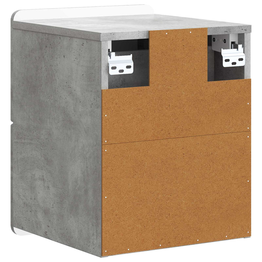 Wandbeugel Bedkast Betongrijs 33 x 34,5 x 43 cm Bewerkt hout