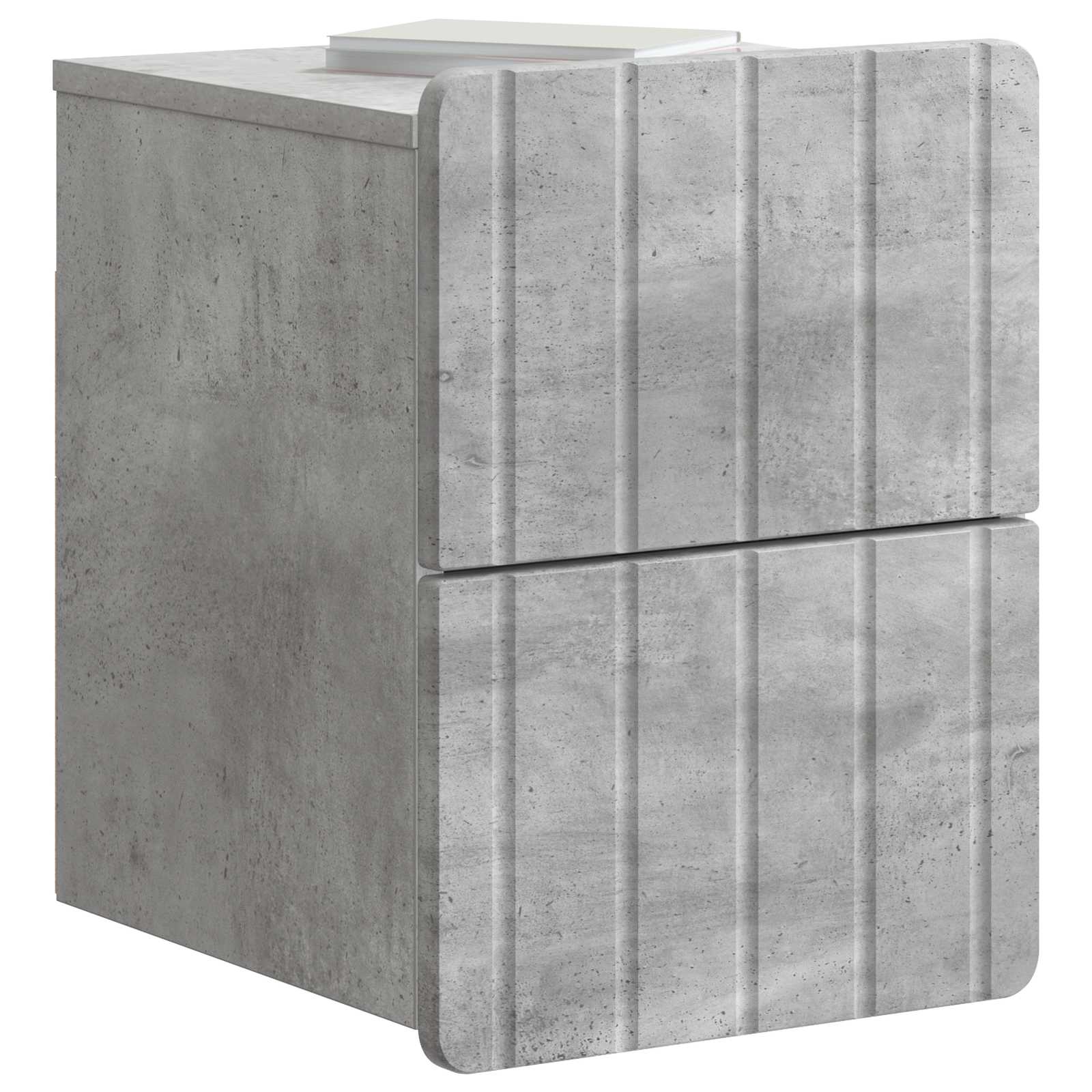 Wandbeugel Bedkast Betongrijs 33 x 34,5 x 43 cm Bewerkt hout