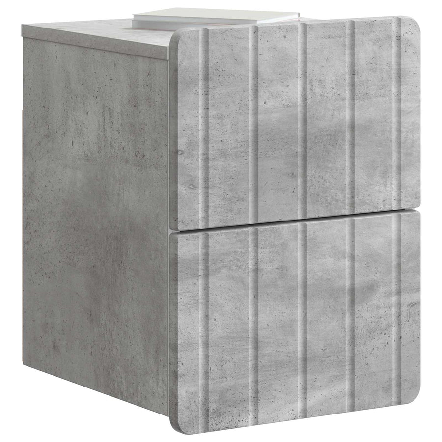 Wandbeugel Bedkast Betongrijs 33 x 34,5 x 43 cm Bewerkt hout