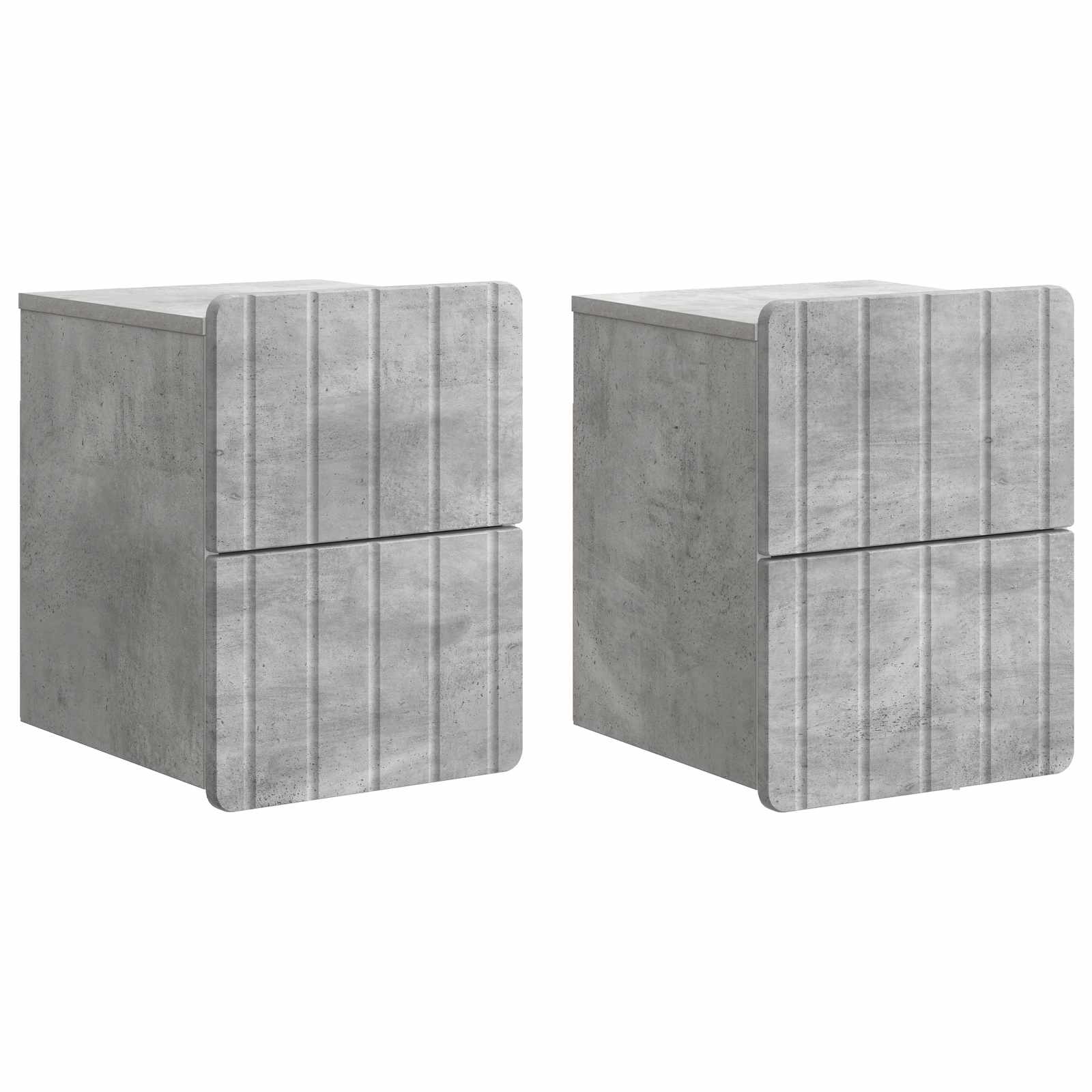 Wandbeugel Bedkast met lade 2 pcs Betongrijs 33 x 34,5 x 43 cm