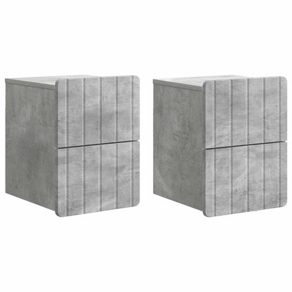 Wandbeugel Bedkast met lade 2 pcs Betongrijs 33 x 34,5 x 43 cm