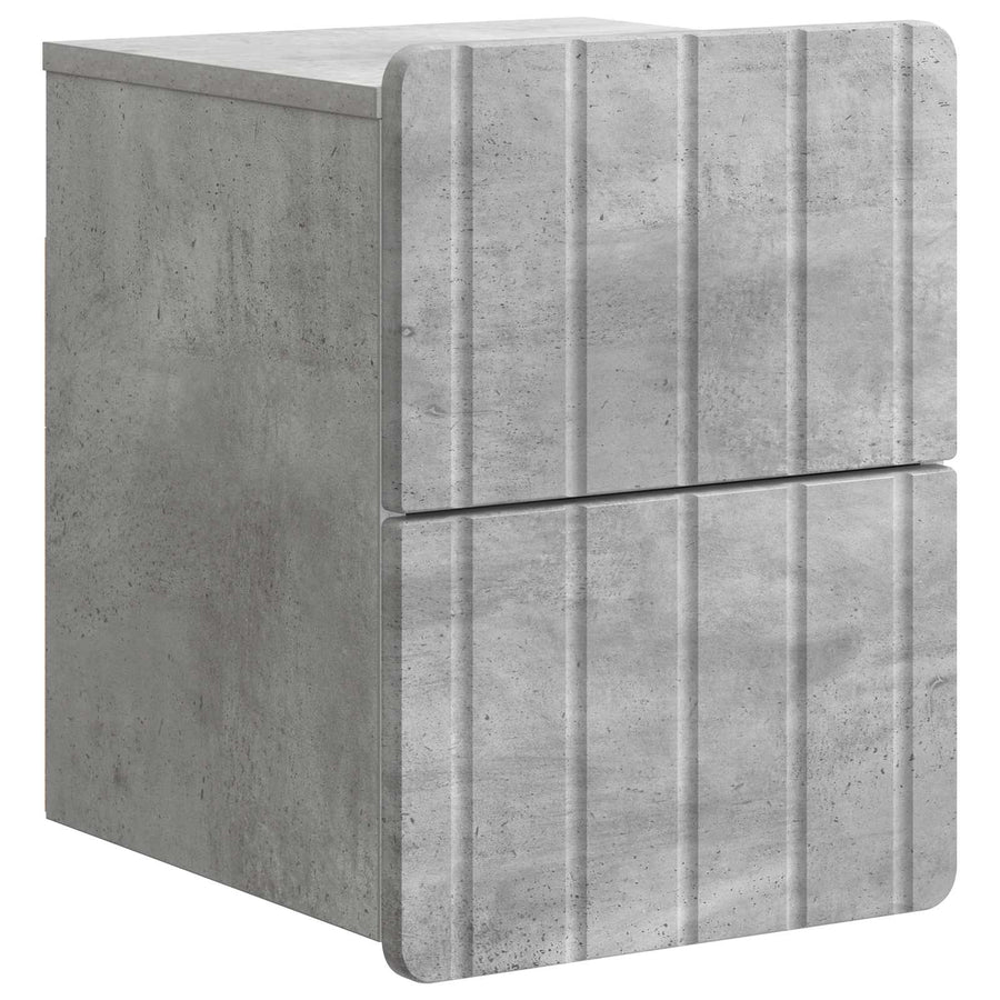Wandbeugel Bedkast met lade 2 pcs Betongrijs 33 x 34,5 x 43 cm