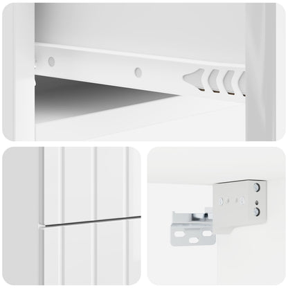 Wandbeugel Bedkast Hoogglans Wit 33 x 34,5 x 43 cm Bewerkt hout
