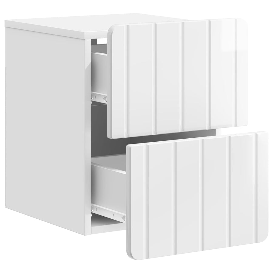 Wandbeugel Bedkast Hoogglans Wit 33 x 34,5 x 43 cm Bewerkt hout