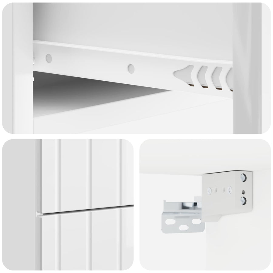 Wandbeugel Bedkast 2 pcs Hoogglans Wit 33 x 34,5 x 43 cm