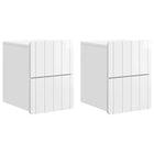 Wall Bracket Bedside Cabinet 2 pcs High Gloss White 33 x 34.5 x 43 cm