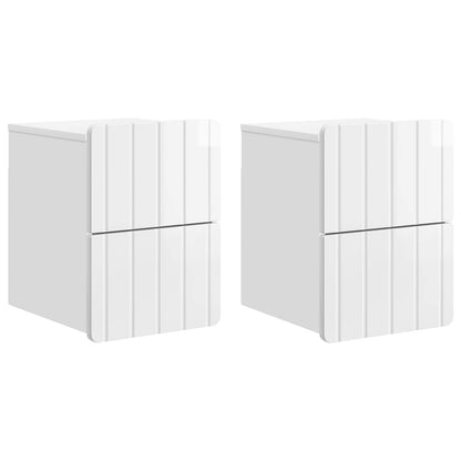 Wandbeugel Bedkast 2 pcs Hoogglans Wit 33 x 34,5 x 43 cm