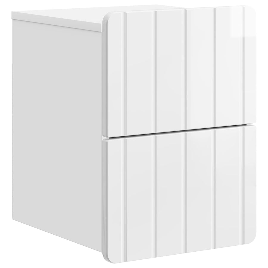 Wandbeugel Bedkast 2 pcs Hoogglans Wit 33 x 34,5 x 43 cm