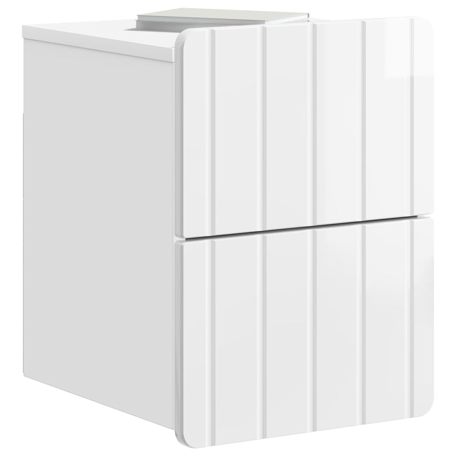 Wandbeugel Bedkast 2 pcs Hoogglans Wit 33 x 34,5 x 43 cm