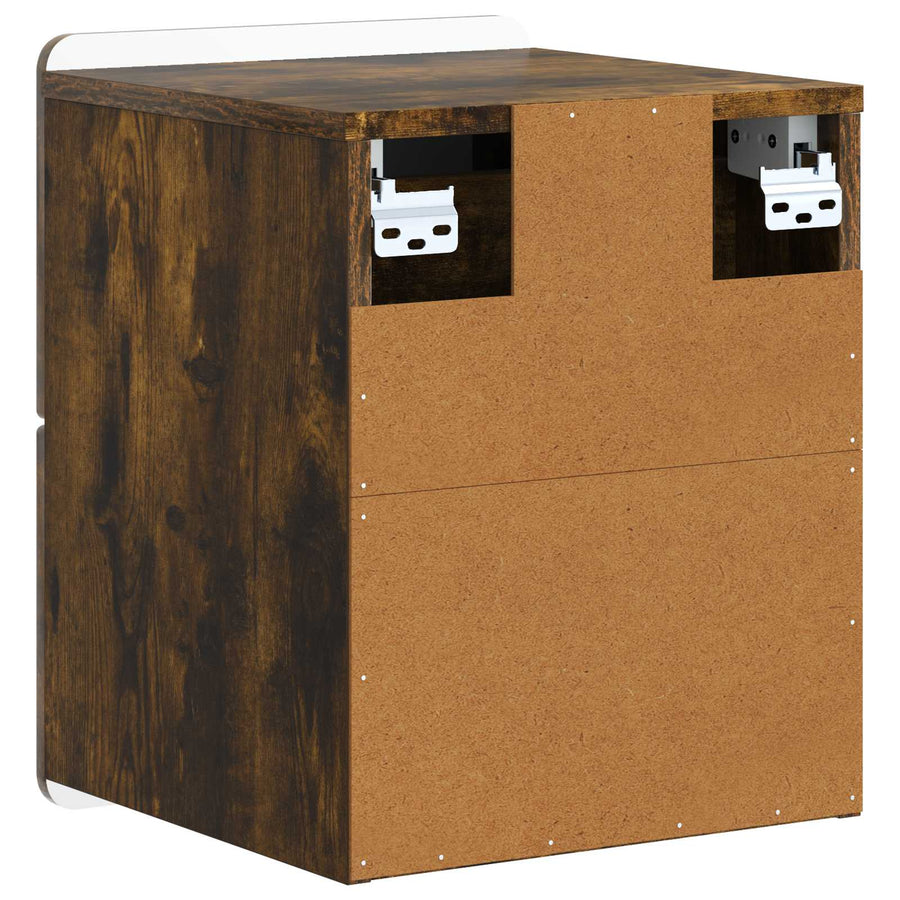 Wandbeugel Bedkast Gerookt eiken 33 x 34,5 x 43 cm Bewerkt hout