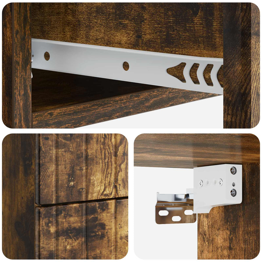Wandbeugel Bedkast 2 pcs Gerookt eiken 33 x 34,5 x 43 cm