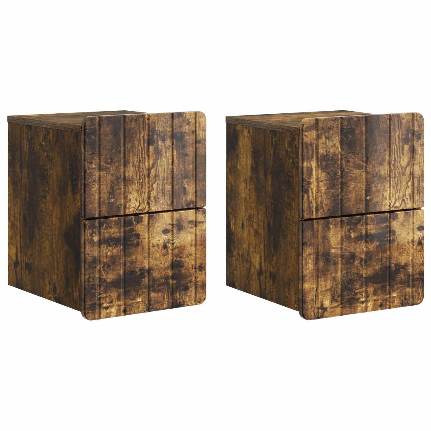 Wandbeugel Bedkast 2 pcs Gerookt eiken 33 x 34,5 x 43 cm