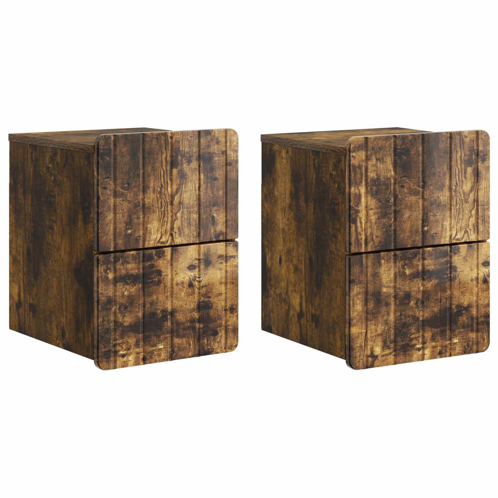 Wandbeugel Bedkast 2 pcs Gerookt eiken 33 x 34,5 x 43 cm
