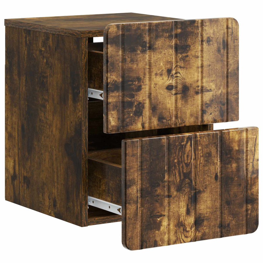 Wandbeugel Bedkast 2 pcs Gerookt eiken 33 x 34,5 x 43 cm