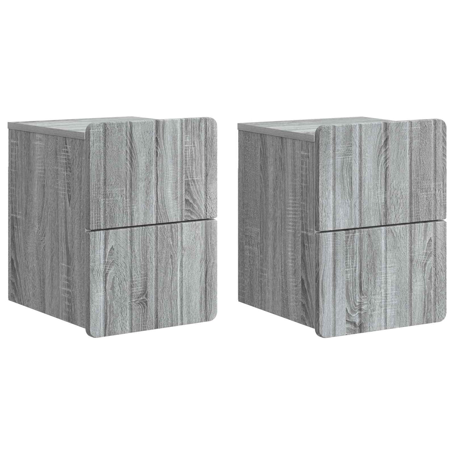Wandbeugel Bedkast 2 pcs Grijs sonoma 33 x 34,5 x 43 cm