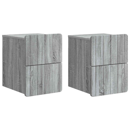 Wandbeugel Bedkast 2 pcs Grijs sonoma 33 x 34,5 x 43 cm