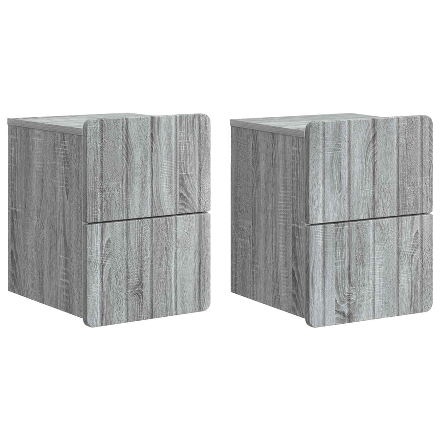 Wandbeugel Bedkast 2 pcs Grijs sonoma 33 x 34,5 x 43 cm