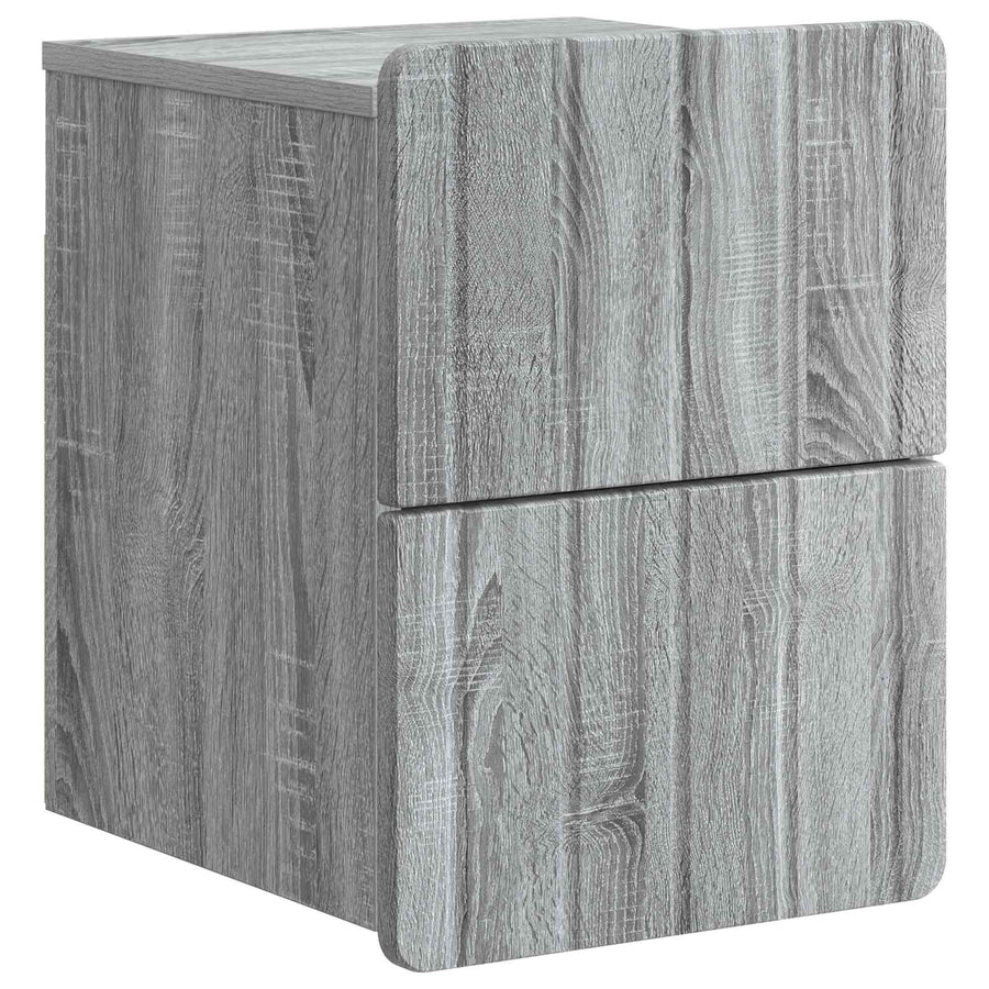 Wandbeugel Bedkast 2 pcs Grijs sonoma 33 x 34,5 x 43 cm