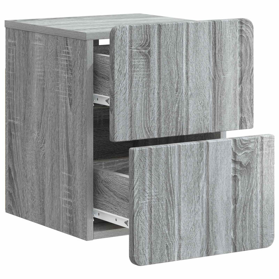 Wandbeugel Bedkast 2 pcs Grijs sonoma 33 x 34,5 x 43 cm