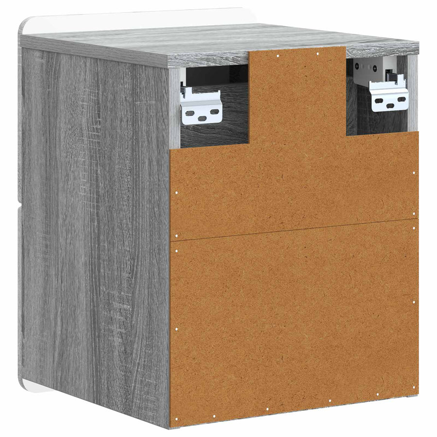 Wandbeugel Bedkast 2 pcs Grijs sonoma 33 x 34,5 x 43 cm
