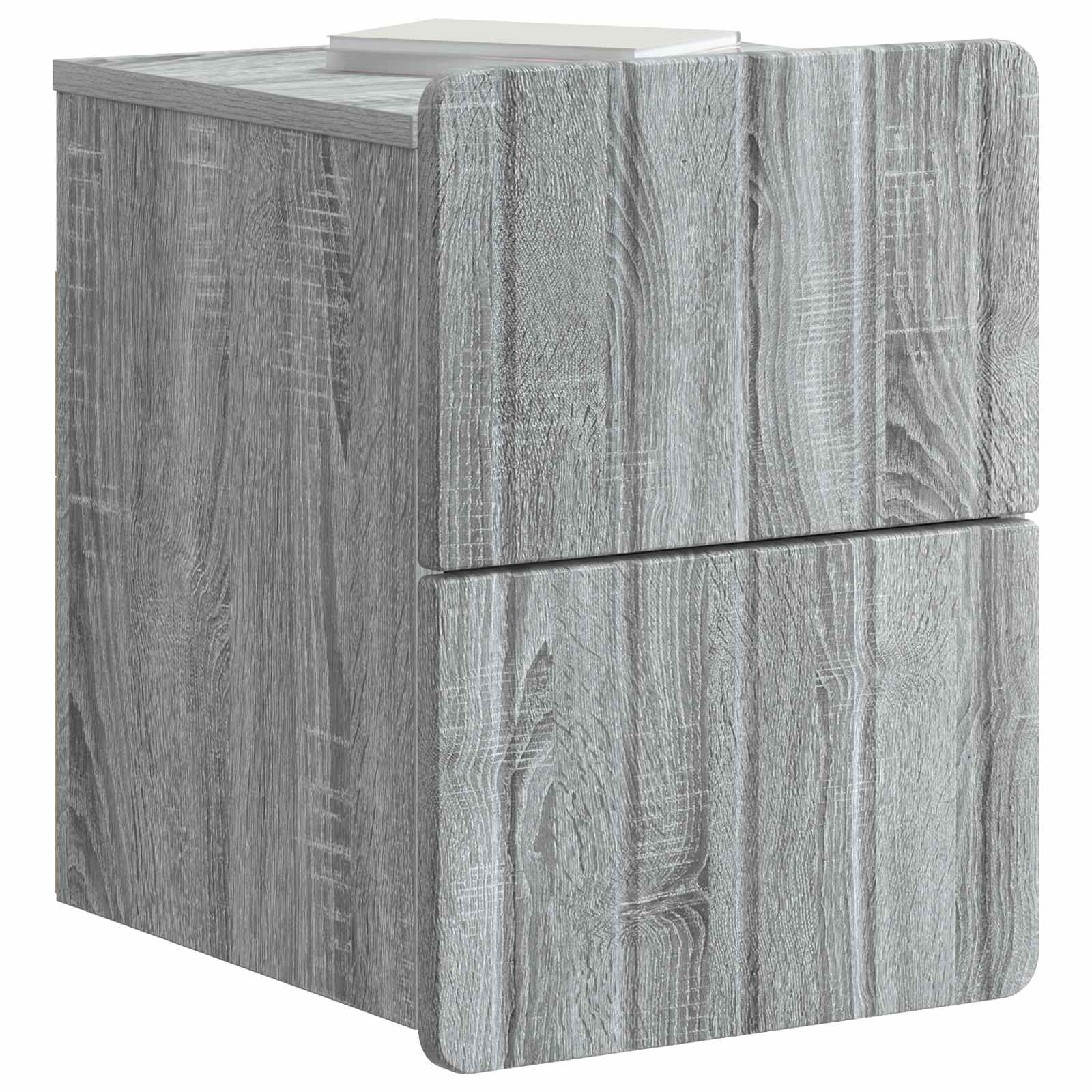 Wandbeugel Bedkast 2 pcs Grijs sonoma 33 x 34,5 x 43 cm