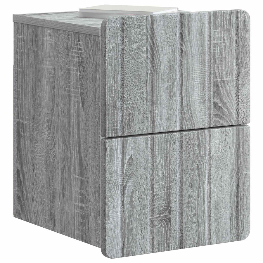 Wandbeugel Bedkast 2 pcs Grijs sonoma 33 x 34,5 x 43 cm