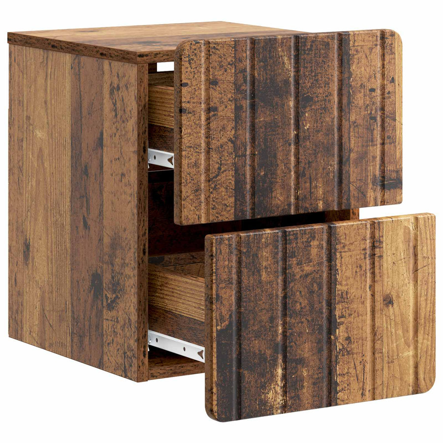 Wandbeugel Bedkast Oud hout 33 x 34,5 x 43 cm Bewerkt hout