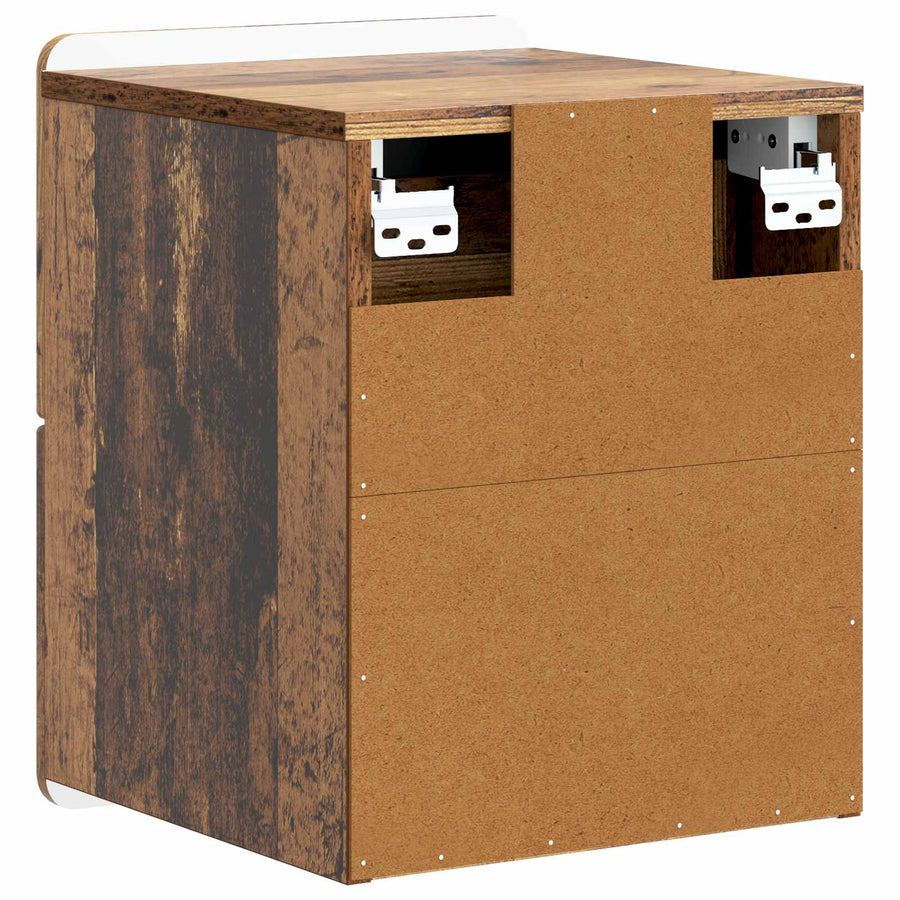 Wandbeugel Bedkast Oud hout 33 x 34,5 x 43 cm Bewerkt hout