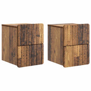 Nachtkastje wandmontage 33x34,5x43 cm oud hout