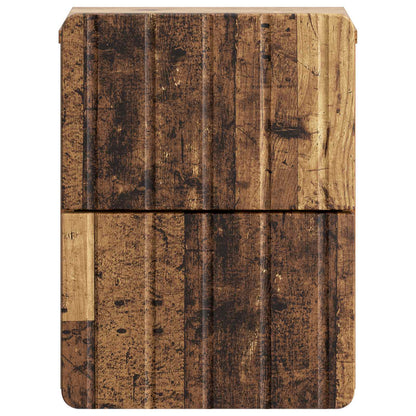Wandbeugel Bedkast met lade 2 pcs Oud hout 33 x 34,5 x 43 cm