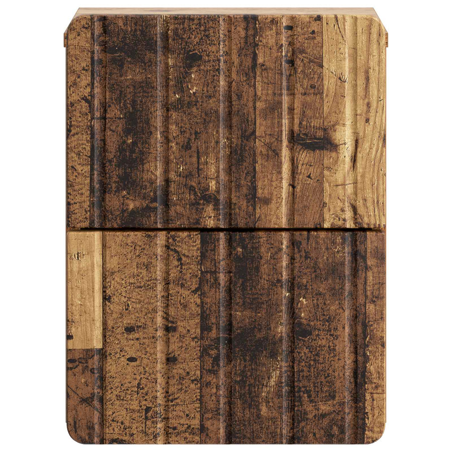 Wandbeugel Bedkast met lade 2 pcs Oud hout 33 x 34,5 x 43 cm