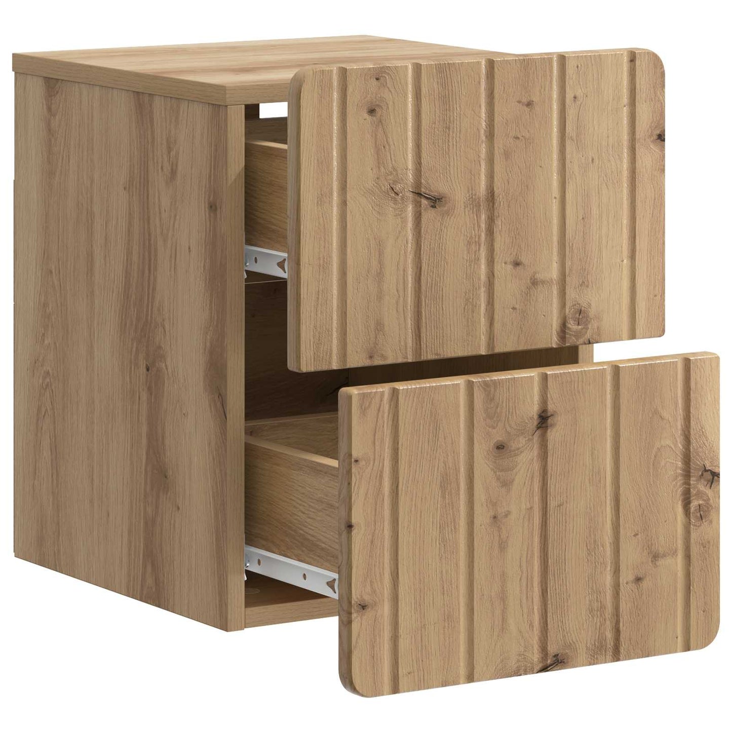 Wandbeugel Bedkast met lade Artisanaal eiken 33 x 34,5 x 43 cm