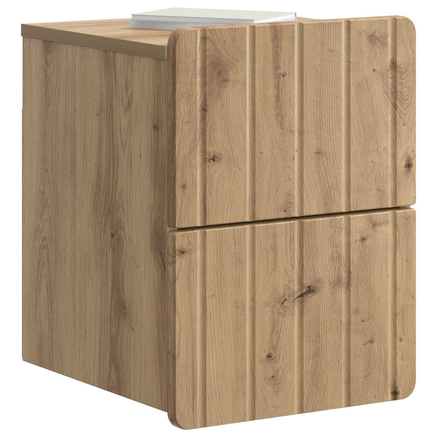 Wandbeugel Bedkast met lade Artisanaal eiken 33 x 34,5 x 43 cm