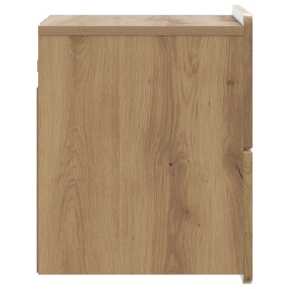 Wandbeugel Bedkast met lade Artisanaal eiken 33 x 34,5 x 43 cm