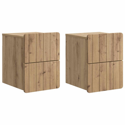 Wandbeugel Bedkast 2 pcs Artisanaal eiken 33 x 34,5 x 43 cm