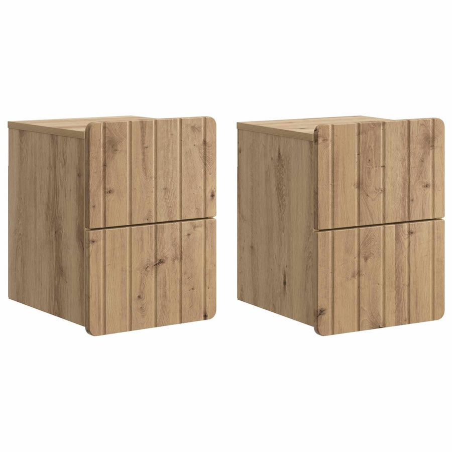 Wandbeugel Bedkast 2 pcs Artisanaal eiken 33 x 34,5 x 43 cm