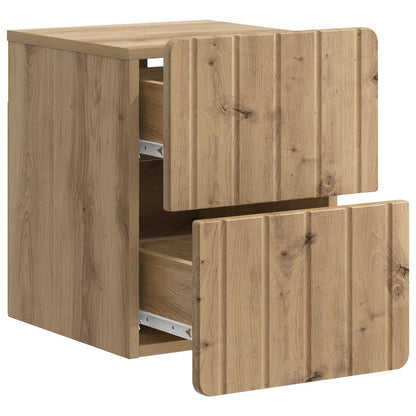 Wandbeugel Bedkast 2 pcs Artisanaal eiken 33 x 34,5 x 43 cm