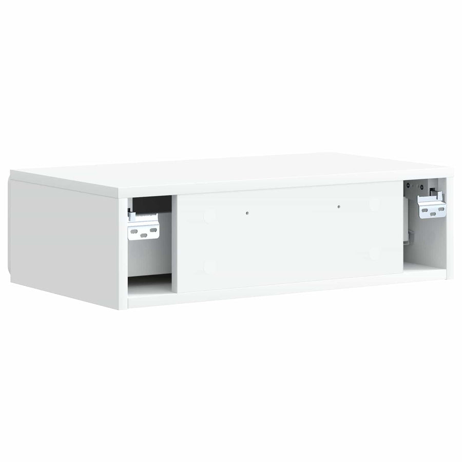 Wandmontage Zijtafel Wit 59 x 34,5 x 17 cm Bewerkt hout