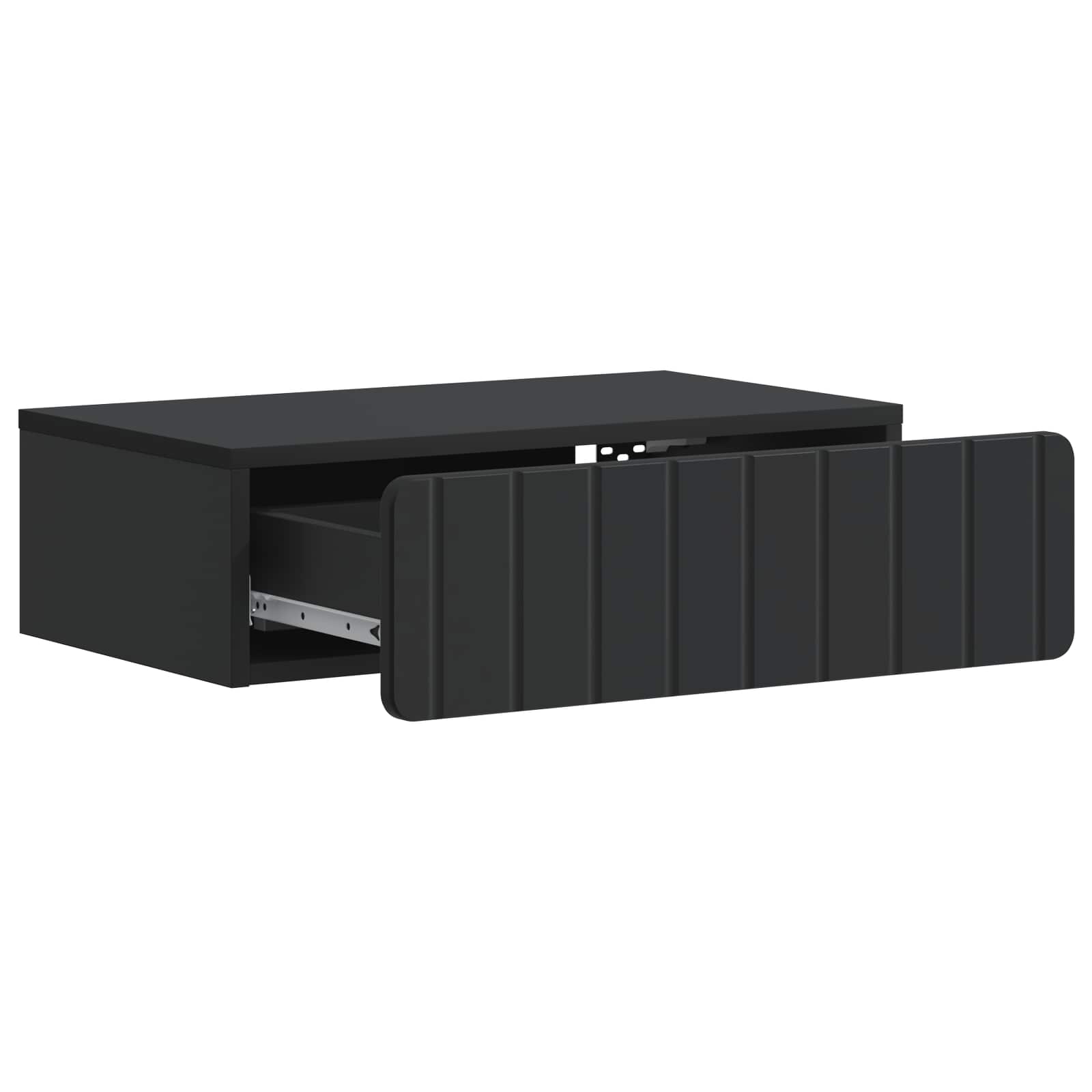 Wandmontage Zijtafel Zwart 59 x 34,5 x 17 cm Bewerkt hout
