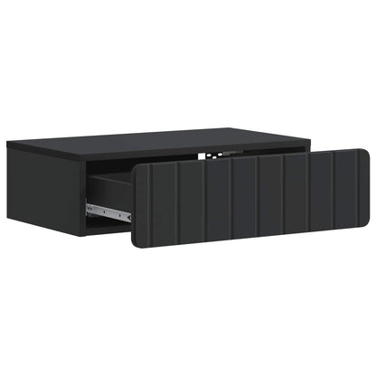 Wandmontage Zijtafel Zwart 59 x 34,5 x 17 cm Bewerkt hout