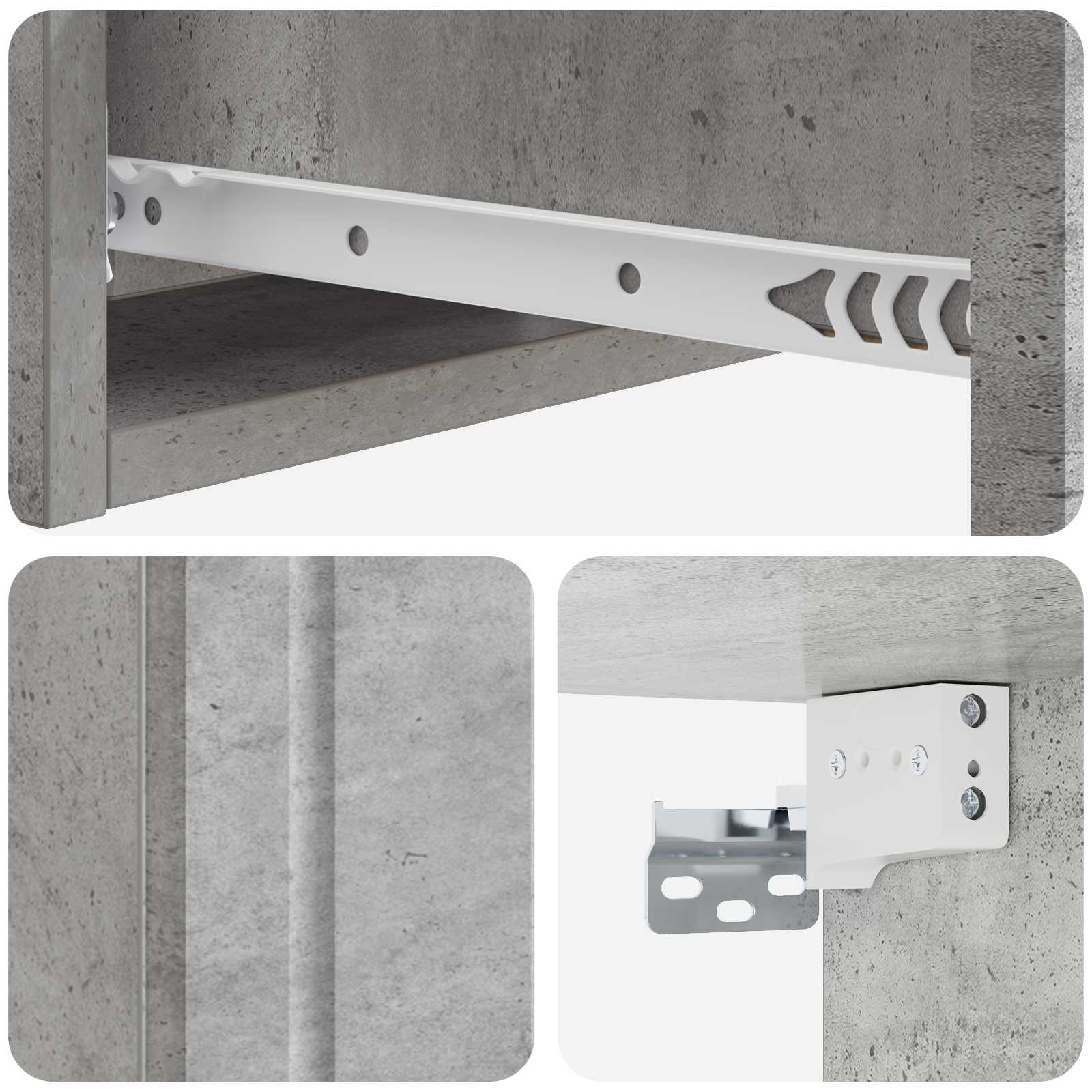Wandmontage Zijtafel Betongrijs 59 x 34,5 x 17 cm Bewerkt hout