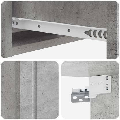 Wandmontage Zijtafel Betongrijs 59 x 34,5 x 17 cm Bewerkt hout