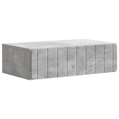 Wandmontage Zijtafel Betongrijs 59 x 34,5 x 17 cm Bewerkt hout