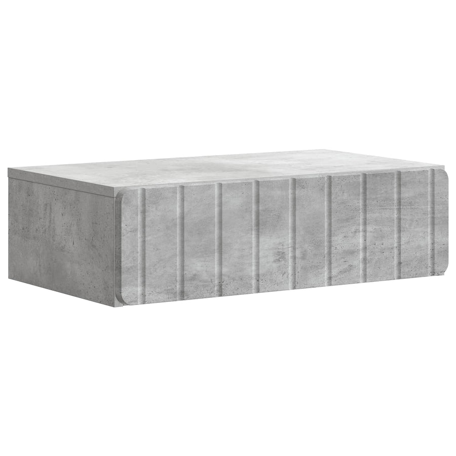 Wandmontage Zijtafel Betongrijs 59 x 34,5 x 17 cm Bewerkt hout