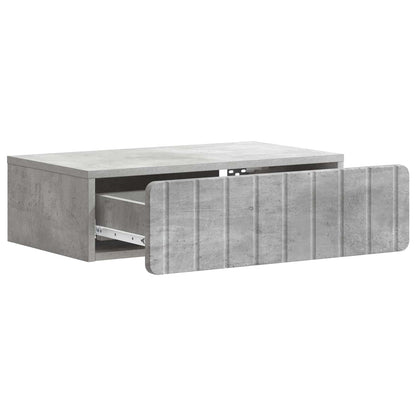 Wandmontage Zijtafel Betongrijs 59 x 34,5 x 17 cm Bewerkt hout