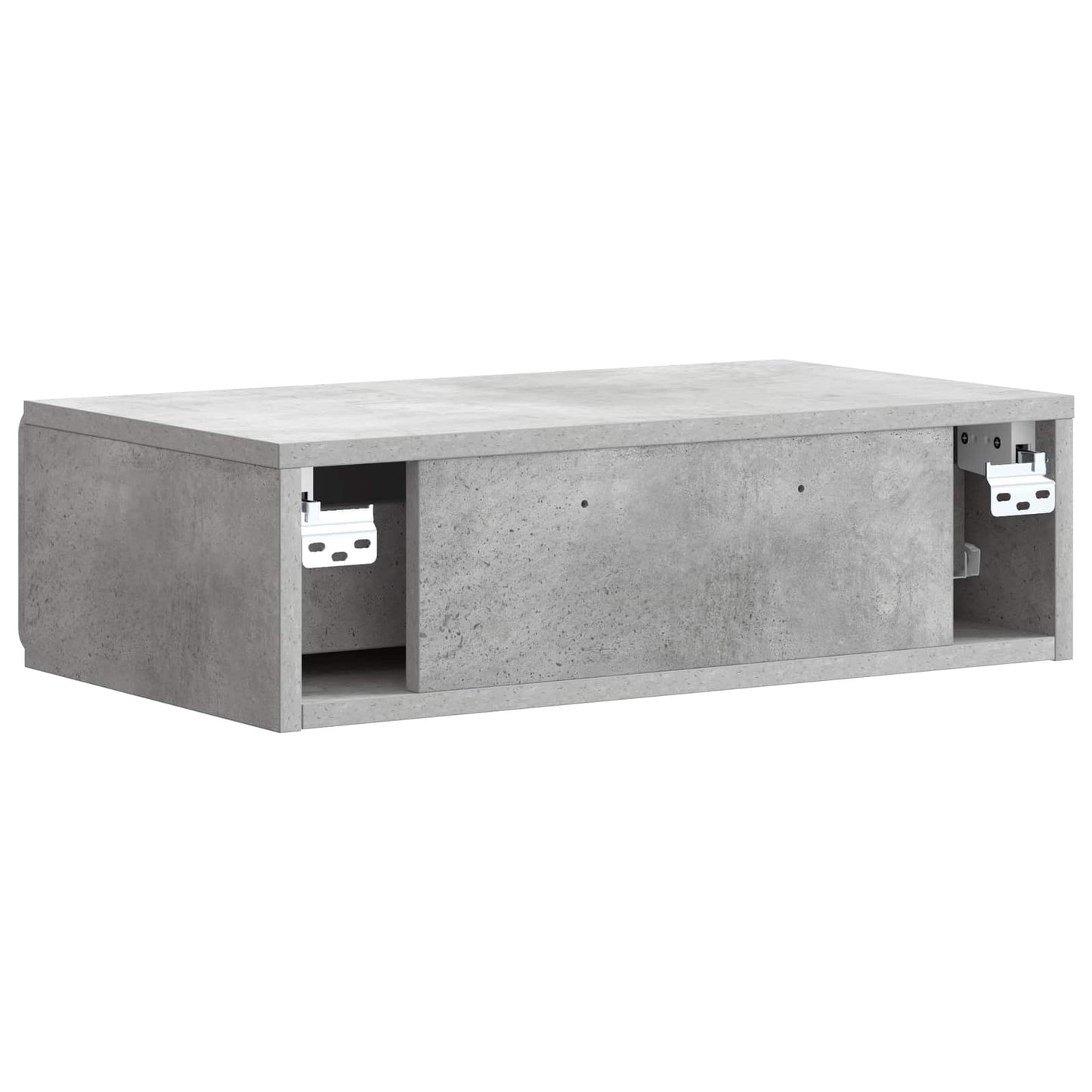 Wandmontage Zijtafel Betongrijs 59 x 34,5 x 17 cm Bewerkt hout