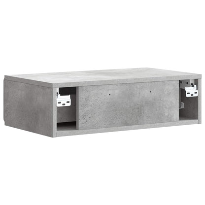 Wandmontage Zijtafel Betongrijs 59 x 34,5 x 17 cm Bewerkt hout