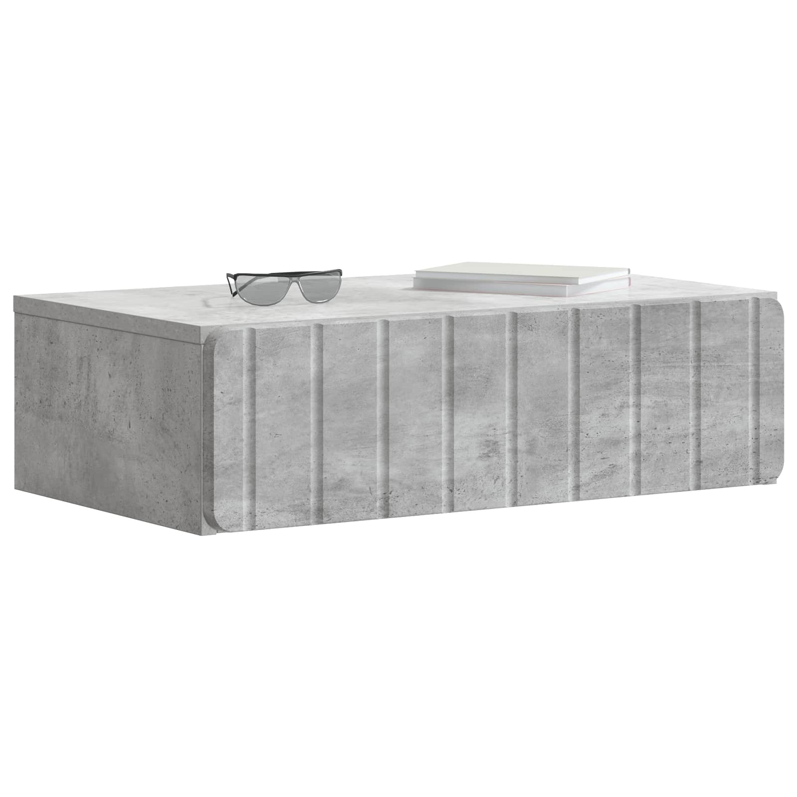 Wandmontage Zijtafel Betongrijs 59 x 34,5 x 17 cm Bewerkt hout