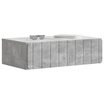 Wandmontage Zijtafel Betongrijs 59 x 34,5 x 17 cm Bewerkt hout