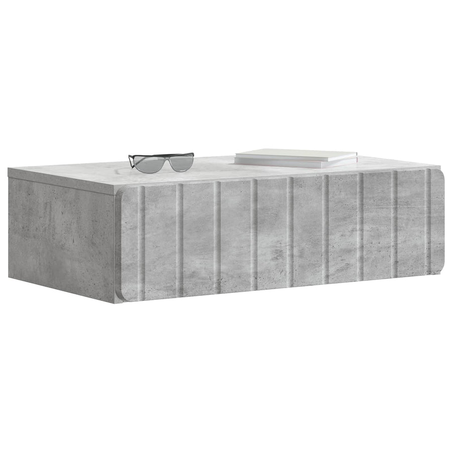 Wandmontage Zijtafel Betongrijs 59 x 34,5 x 17 cm Bewerkt hout